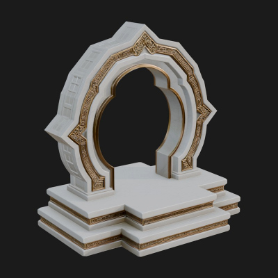 White Gilt Portal Arch Design 2 3D Print Model