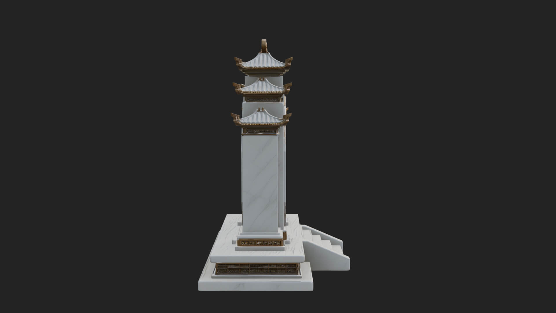 White Gilt Portal Arch Design 3 3D Print Model 3D Model