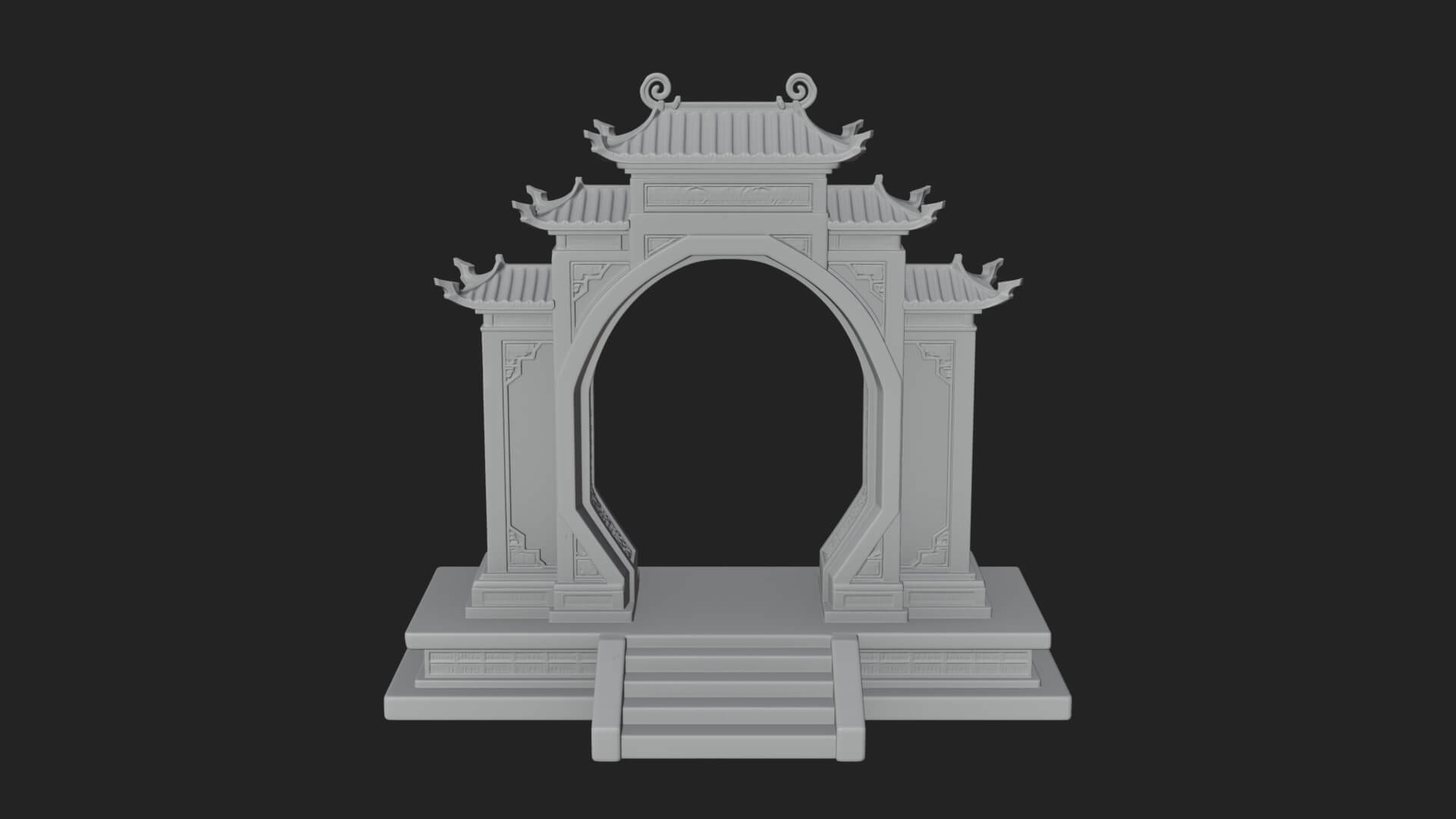 White Gilt Portal Arch Design 3 3D Print Model 3D Model
