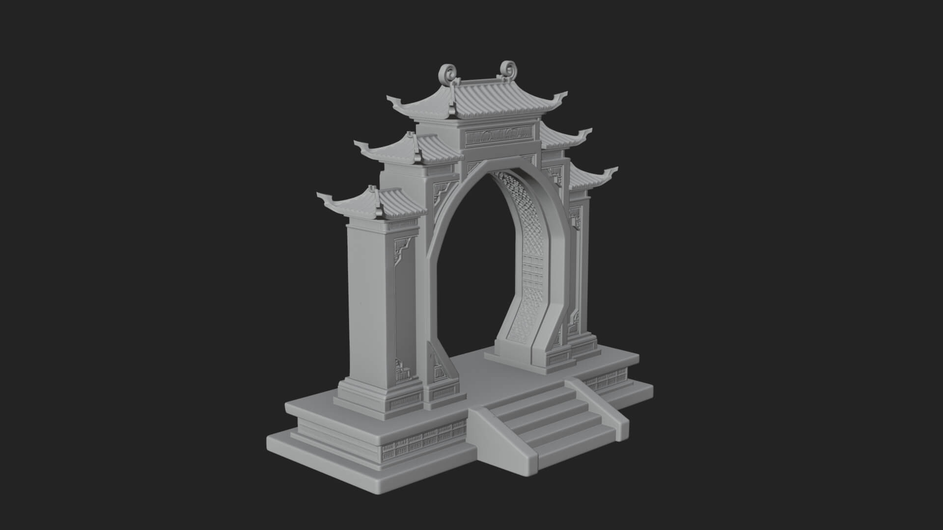 White Gilt Portal Arch Design 3 3D Print Model 3D Model