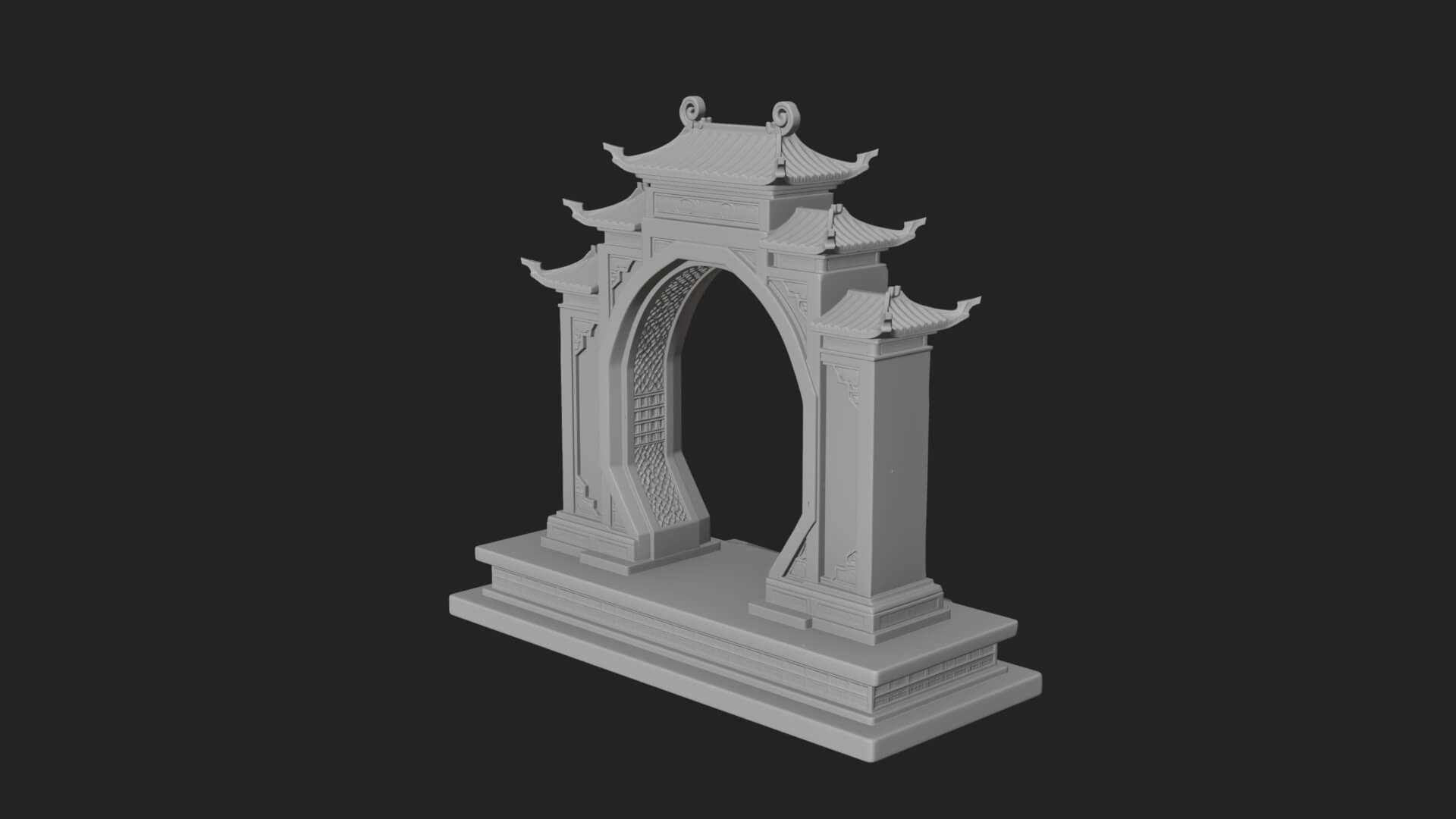 White Gilt Portal Arch Design 3 3D Print Model 3D Model