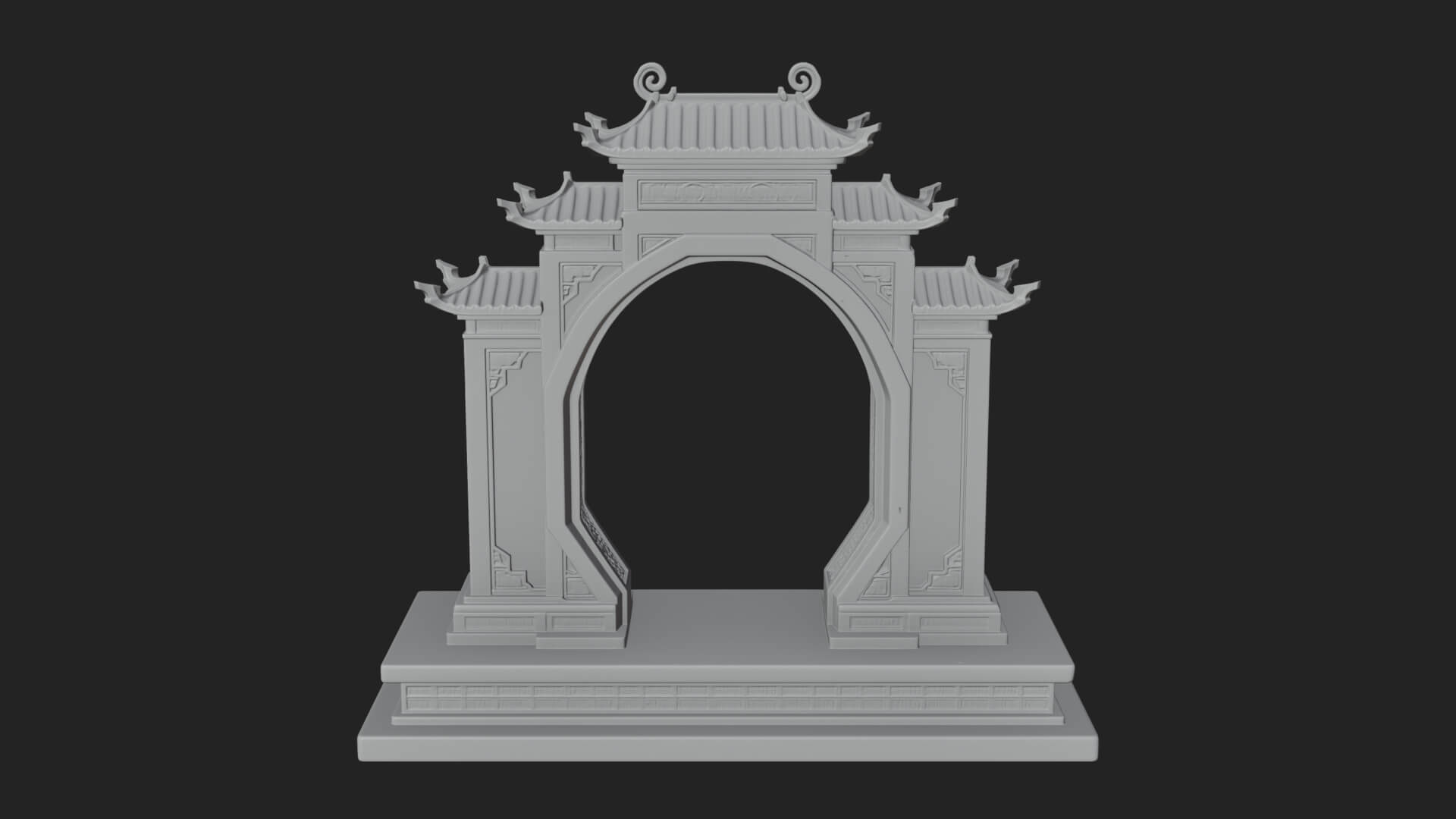 White Gilt Portal Arch Design 3 3D Print Model 3D Model
