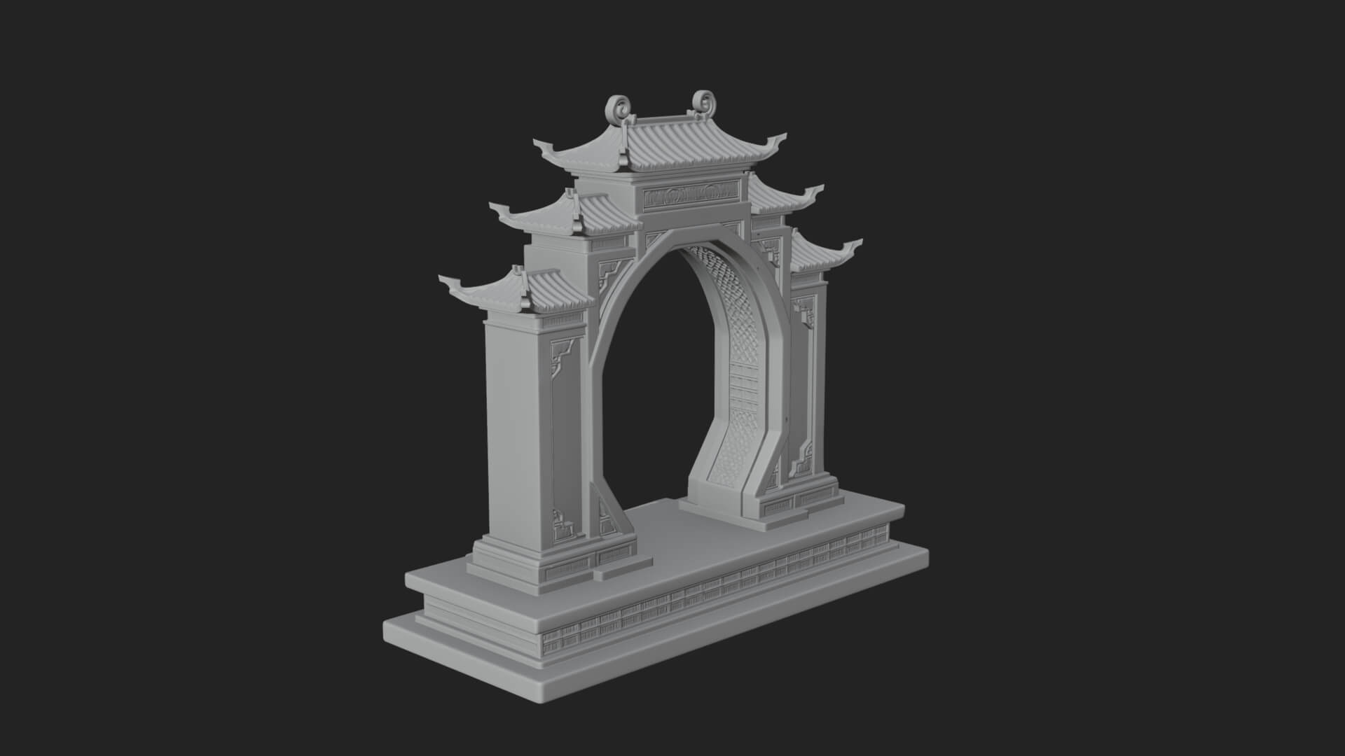 White Gilt Portal Arch Design 3 3D Print Model 3D Model