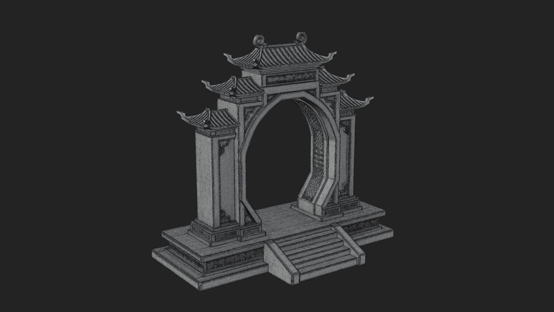 White Gilt Portal Arch Design 3 3D Print Model 3D Model