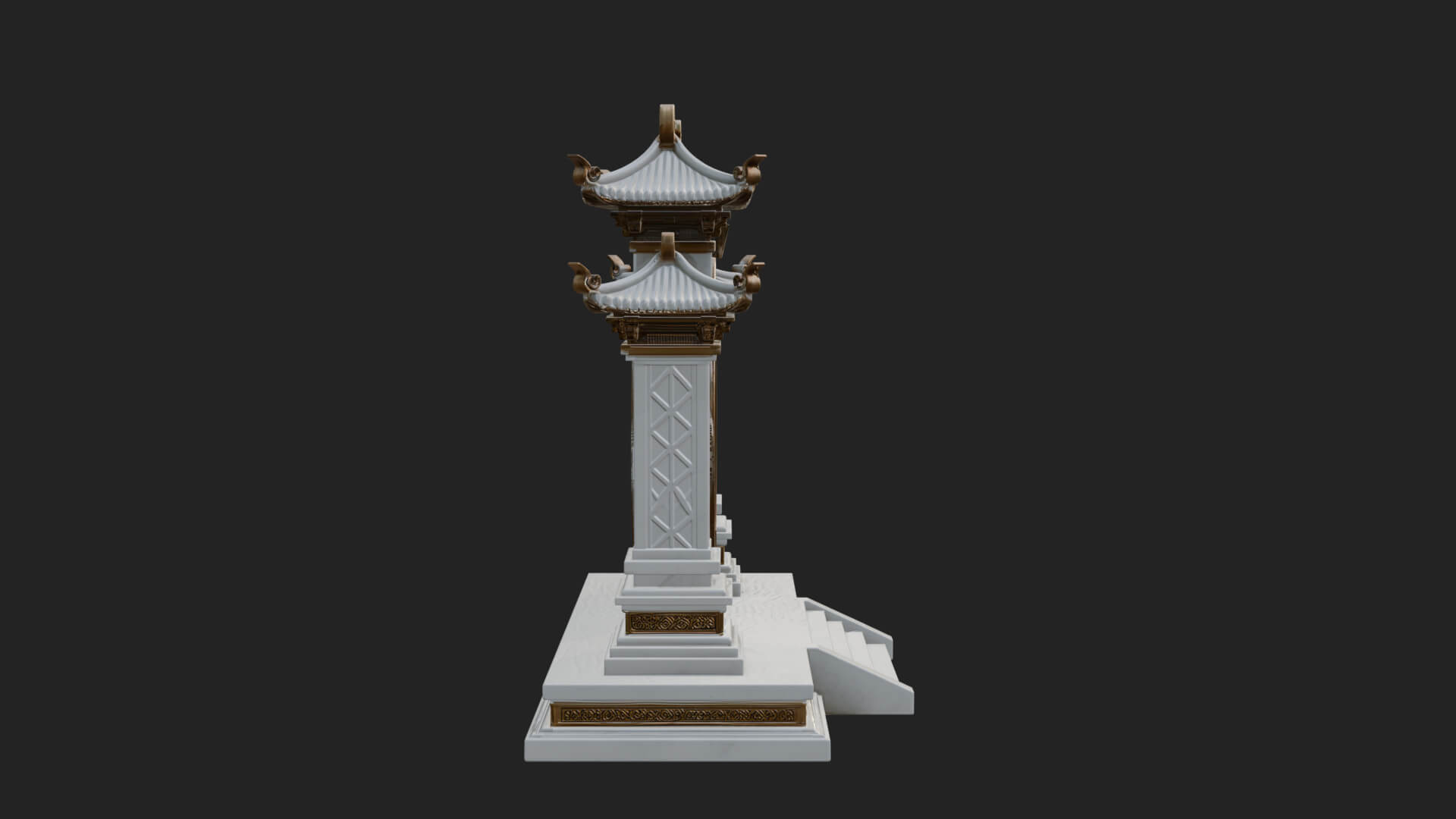 White Gilt Portal Arch Design 4 3D Print Model 3D Model
