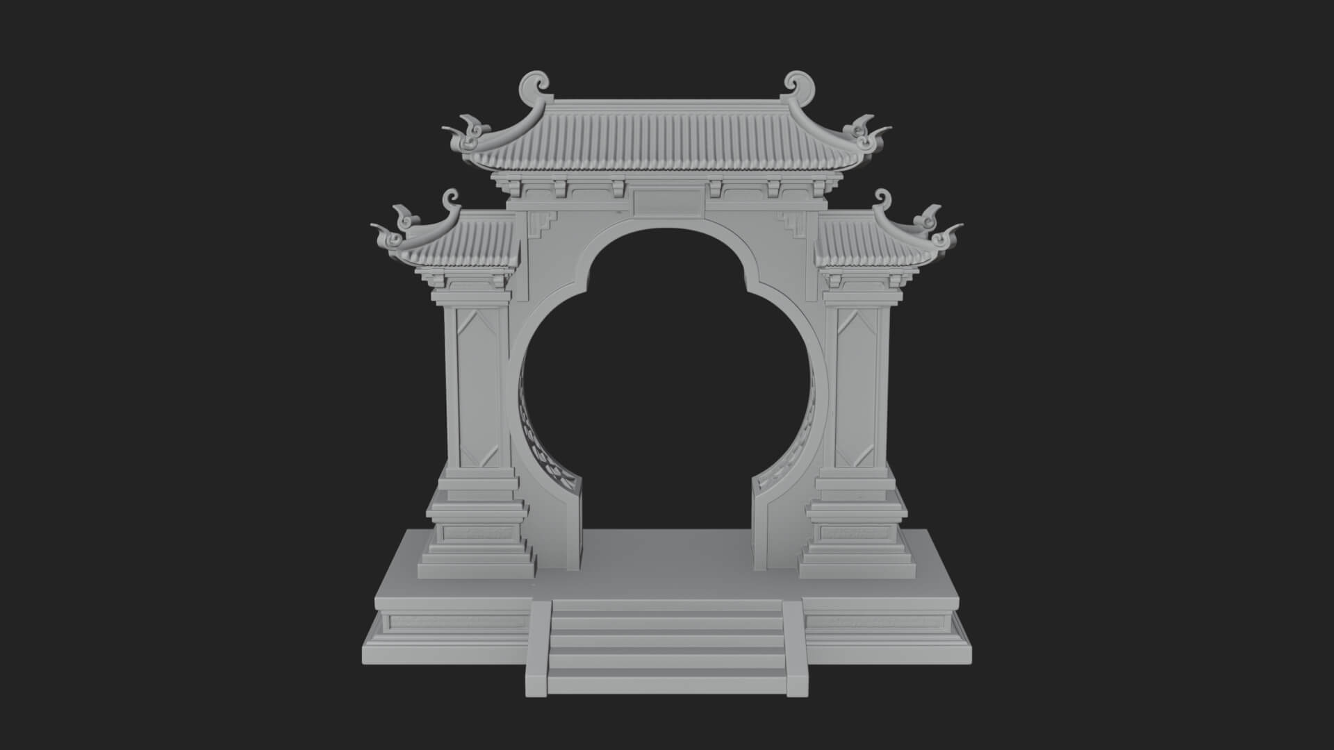 White Gilt Portal Arch Design 4 3D Print Model 3D Model