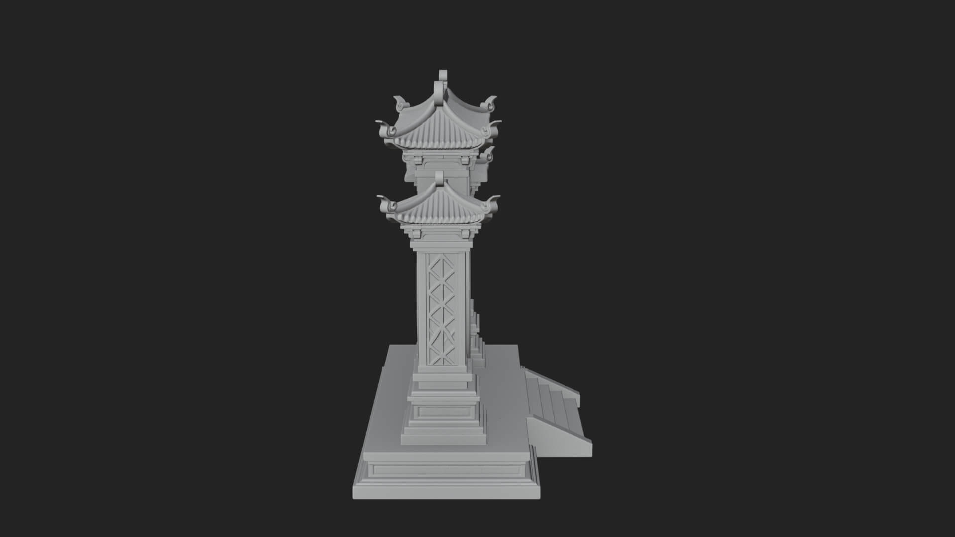 White Gilt Portal Arch Design 4 3D Print Model 3D Model