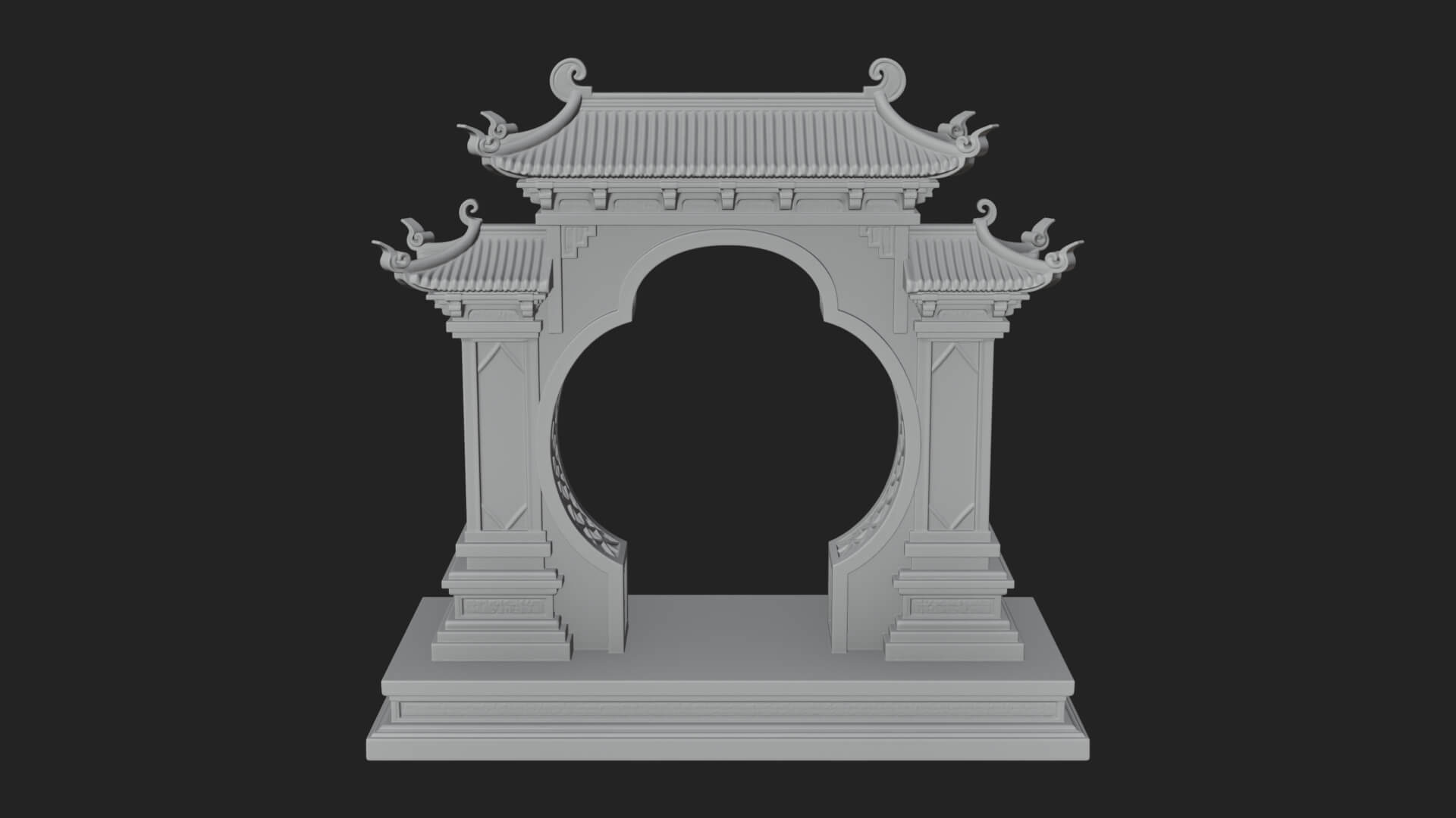 White Gilt Portal Arch Design 4 3D Print Model 3D Model