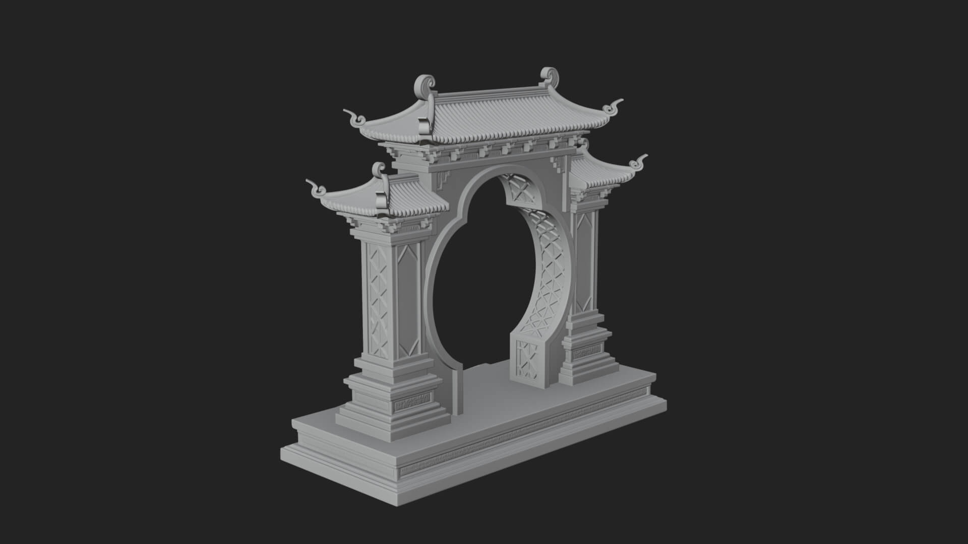 White Gilt Portal Arch Design 4 3D Print Model 3D Model