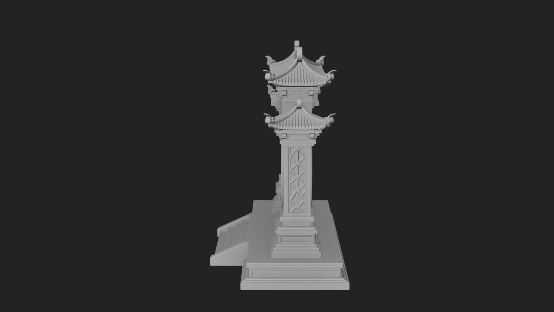 White Gilt Portal Arch Design 4 3D Print Model 3D Model