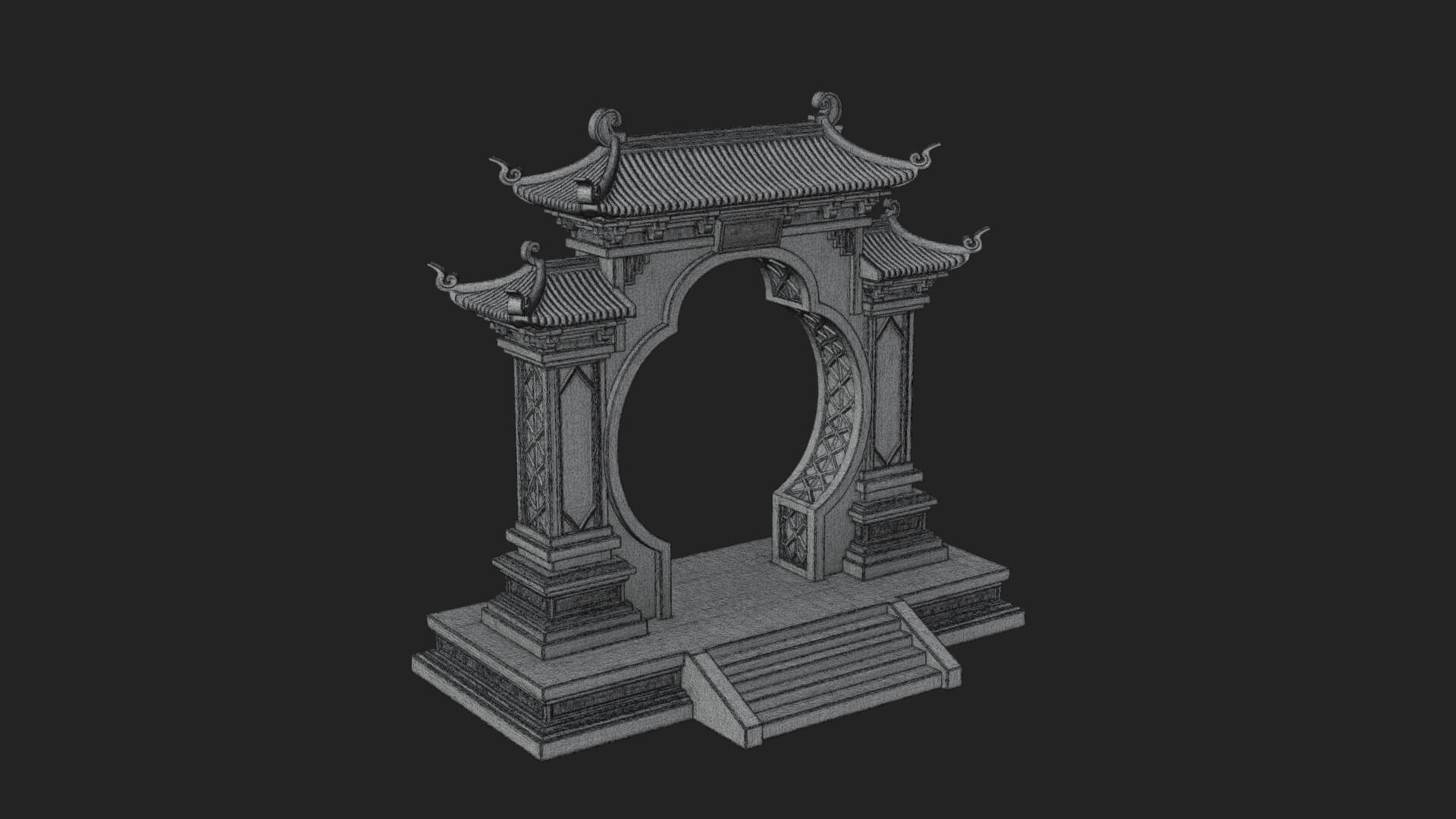 White Gilt Portal Arch Design 4 3D Print Model 3D Model
