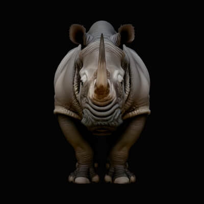 White Rhinoceros Statue Design 2 3D Print Model