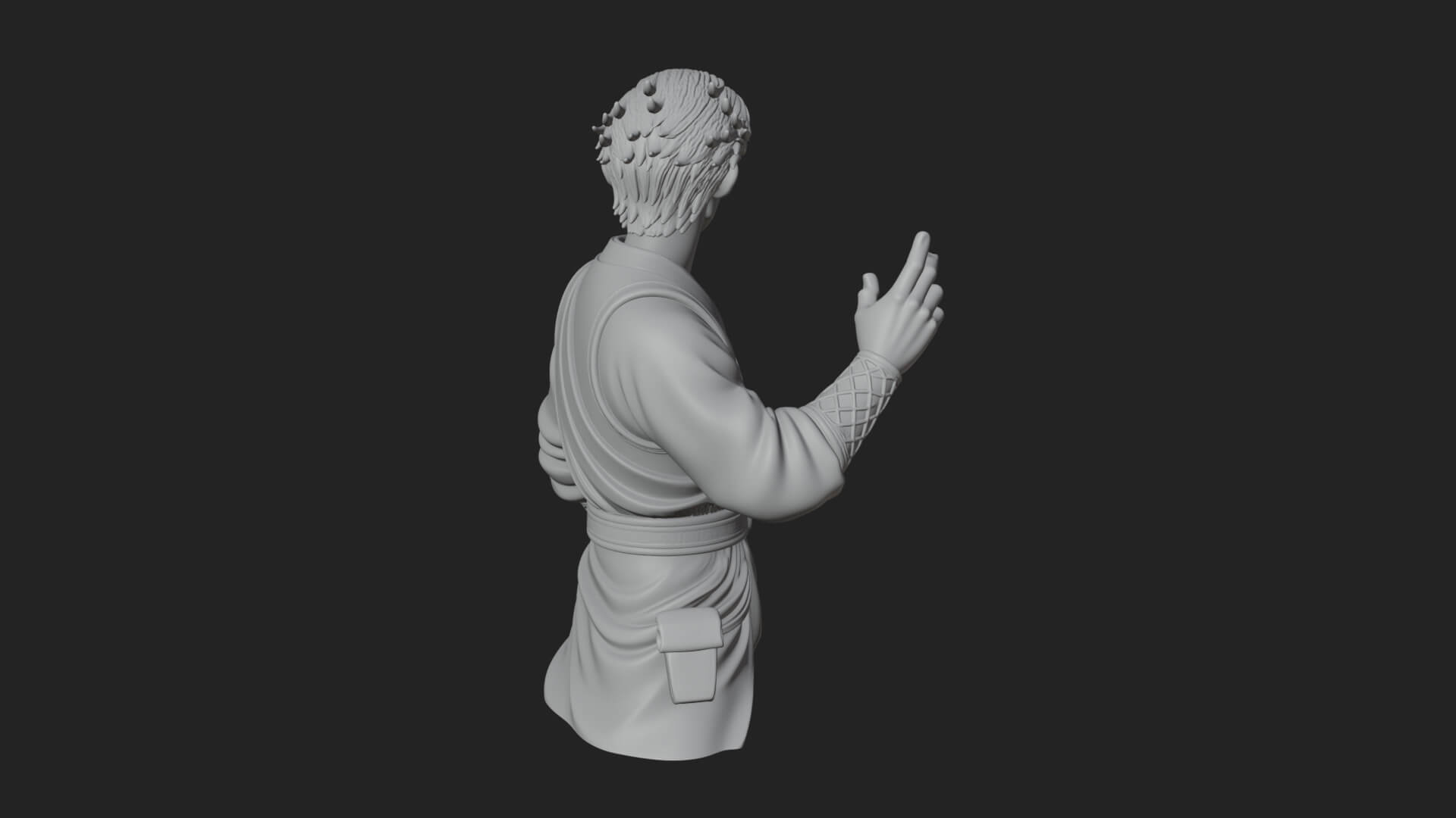 White Robe Young Master Bust Design 1 3D Print Model 3D Model