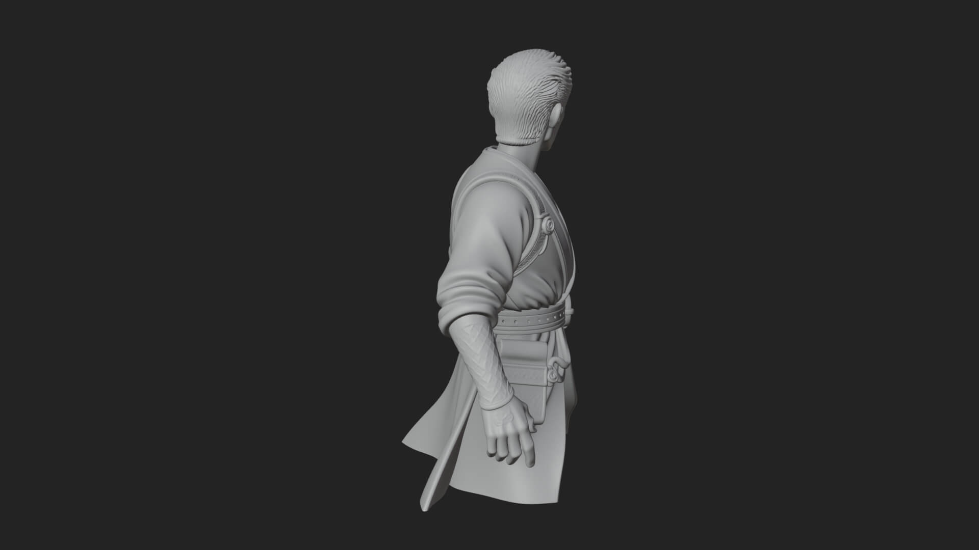 White Robe Young Master Bust Design 2 3D Print Model 3D Model