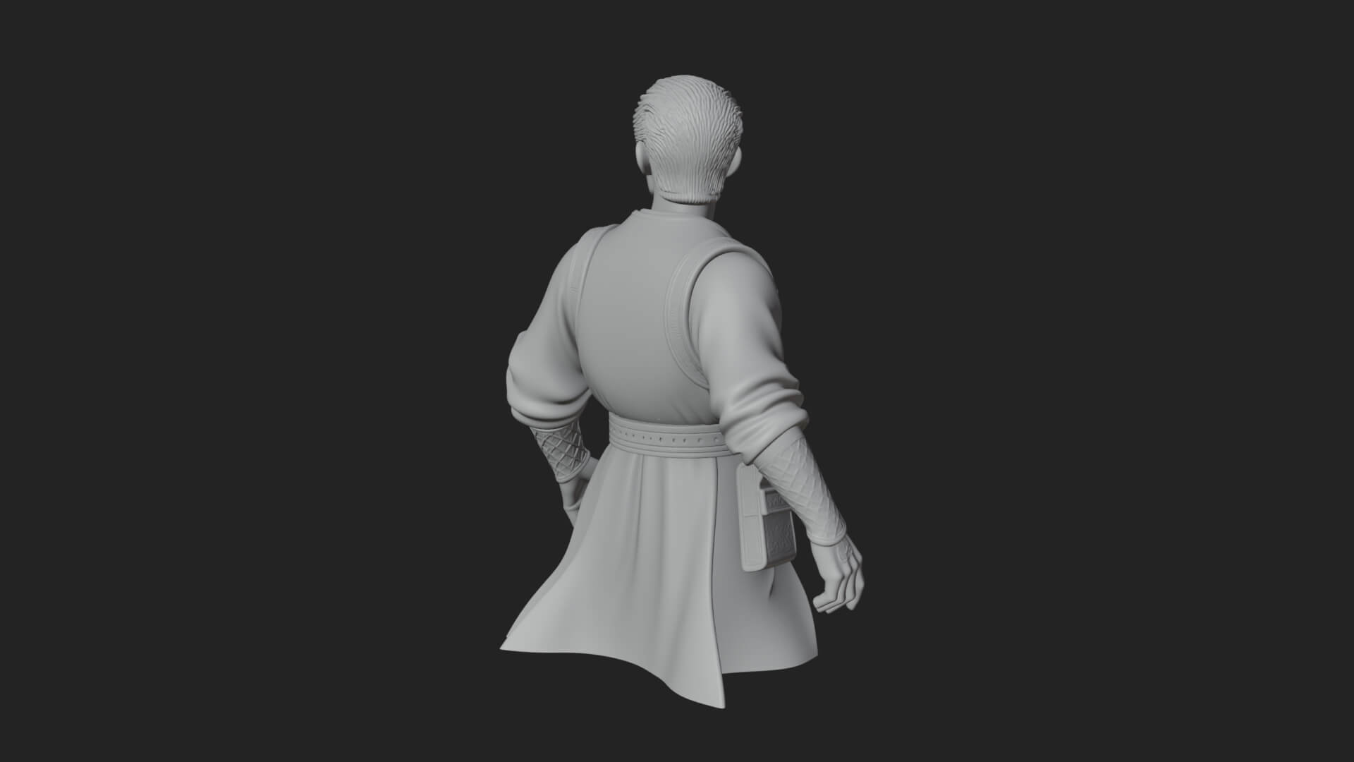 White Robe Young Master Bust Design 2 3D Print Model 3D Model