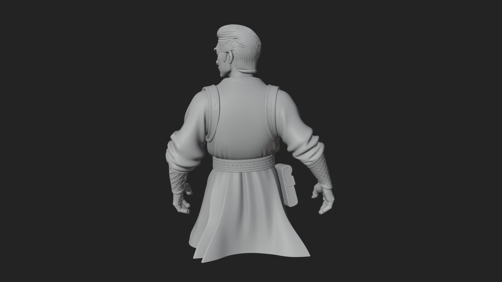 White Robe Young Master Bust Design 2 3D Print Model 3D Model