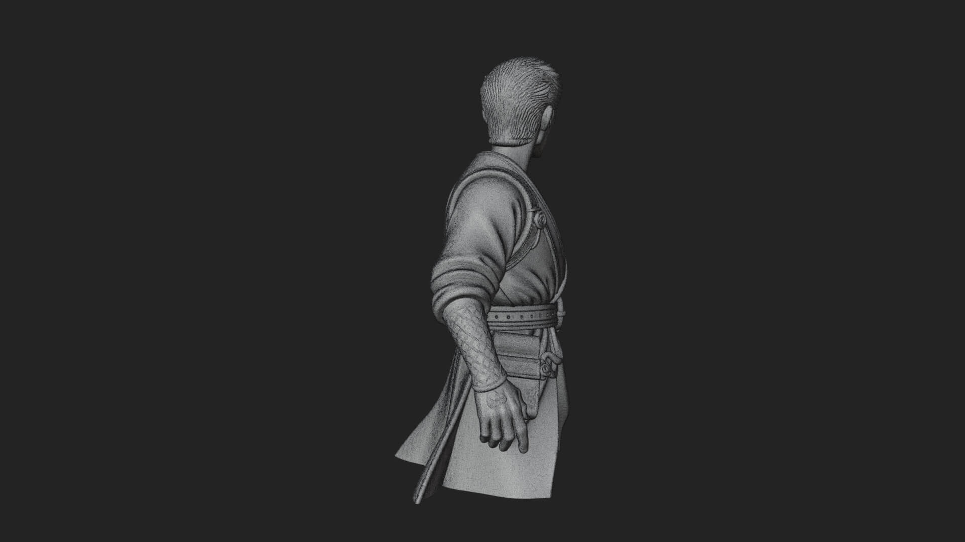 White Robe Young Master Bust Design 2 3D Print Model 3D Model