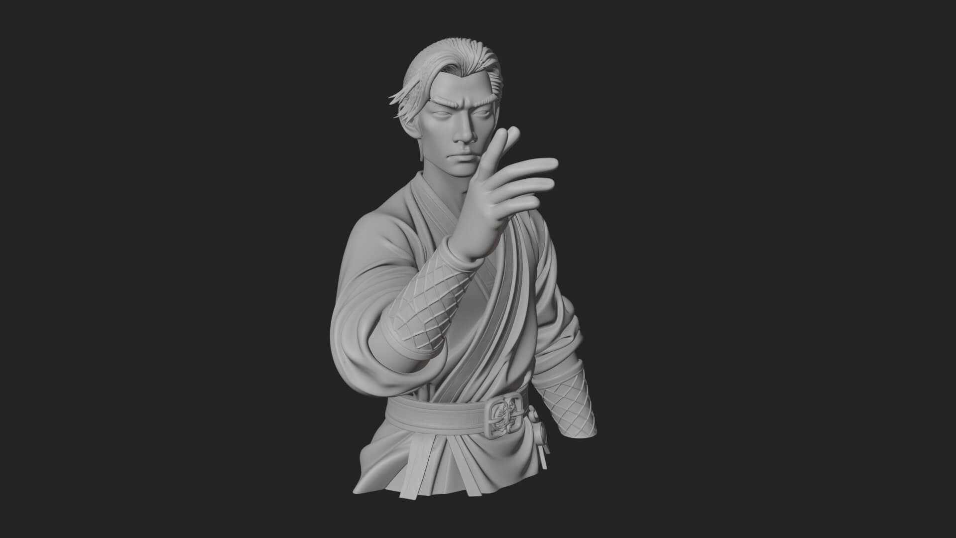 White Robe Young Master Bust Design 3 3D Print Model 3D Model