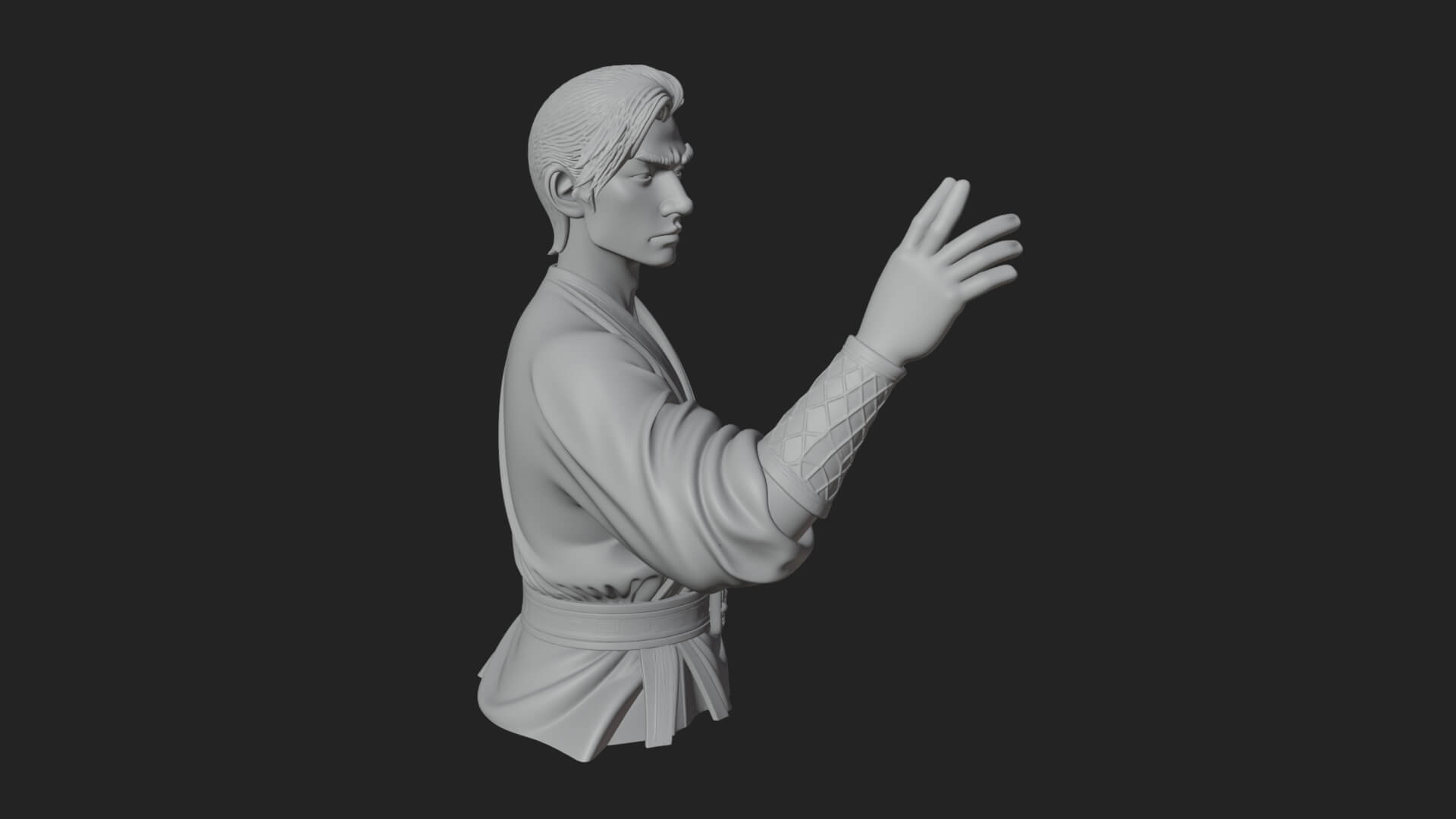 White Robe Young Master Bust Design 3 3D Print Model 3D Model