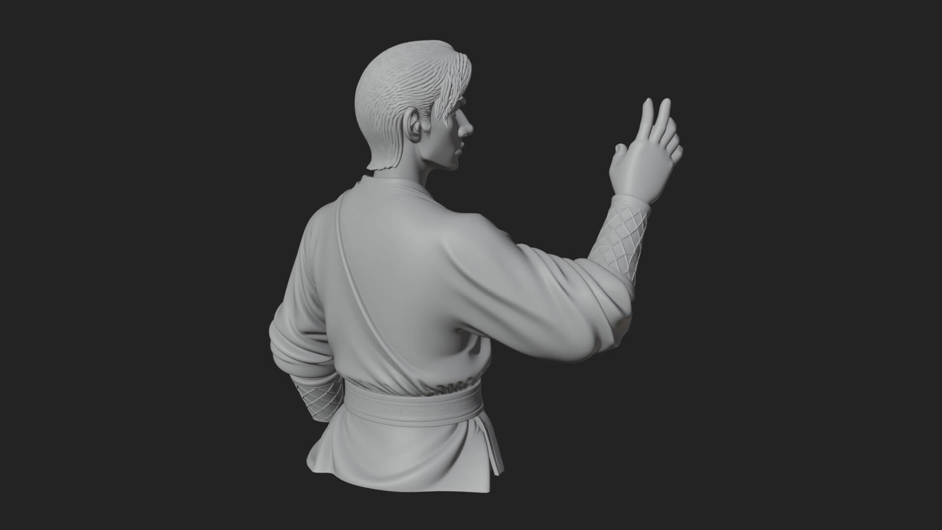 White Robe Young Master Bust Design 3 3D Print Model 3D Model