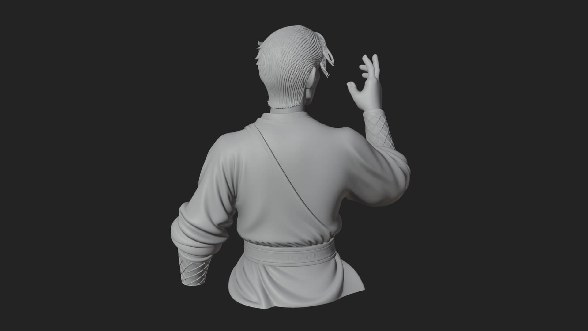 White Robe Young Master Bust Design 3 3D Print Model 3D Model