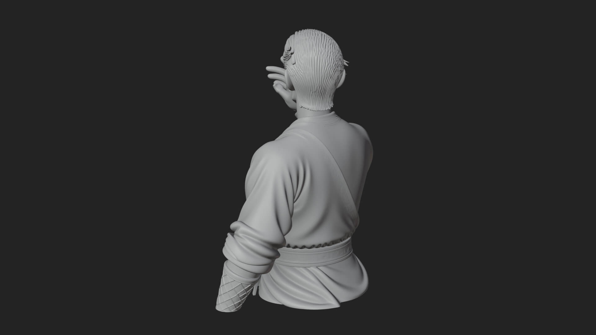 White Robe Young Master Bust Design 3 3D Print Model 3D Model