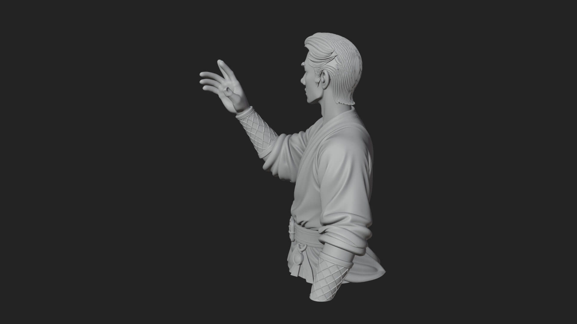 White Robe Young Master Bust Design 3 3D Print Model 3D Model