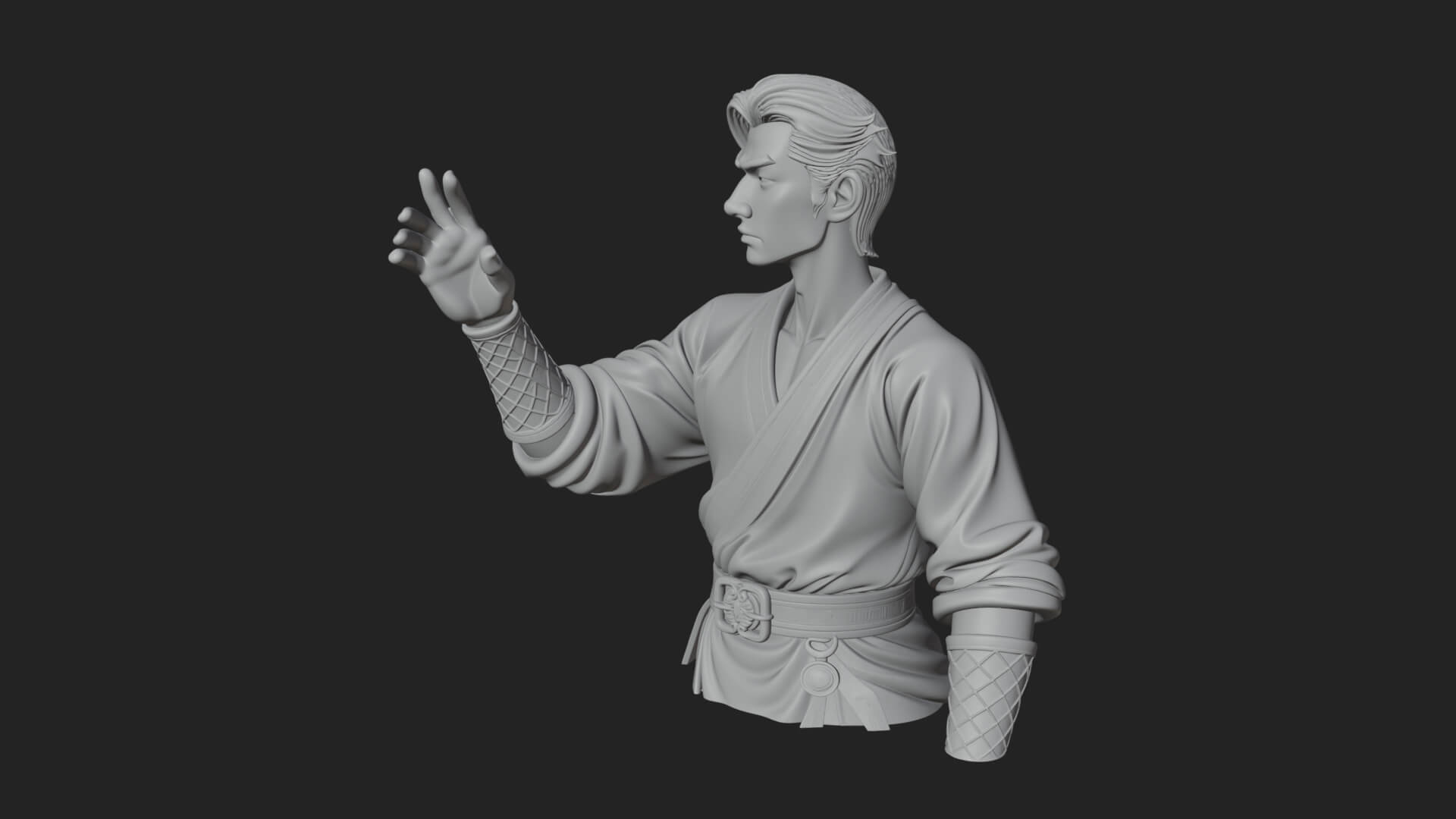 White Robe Young Master Bust Design 3 3D Print Model 3D Model
