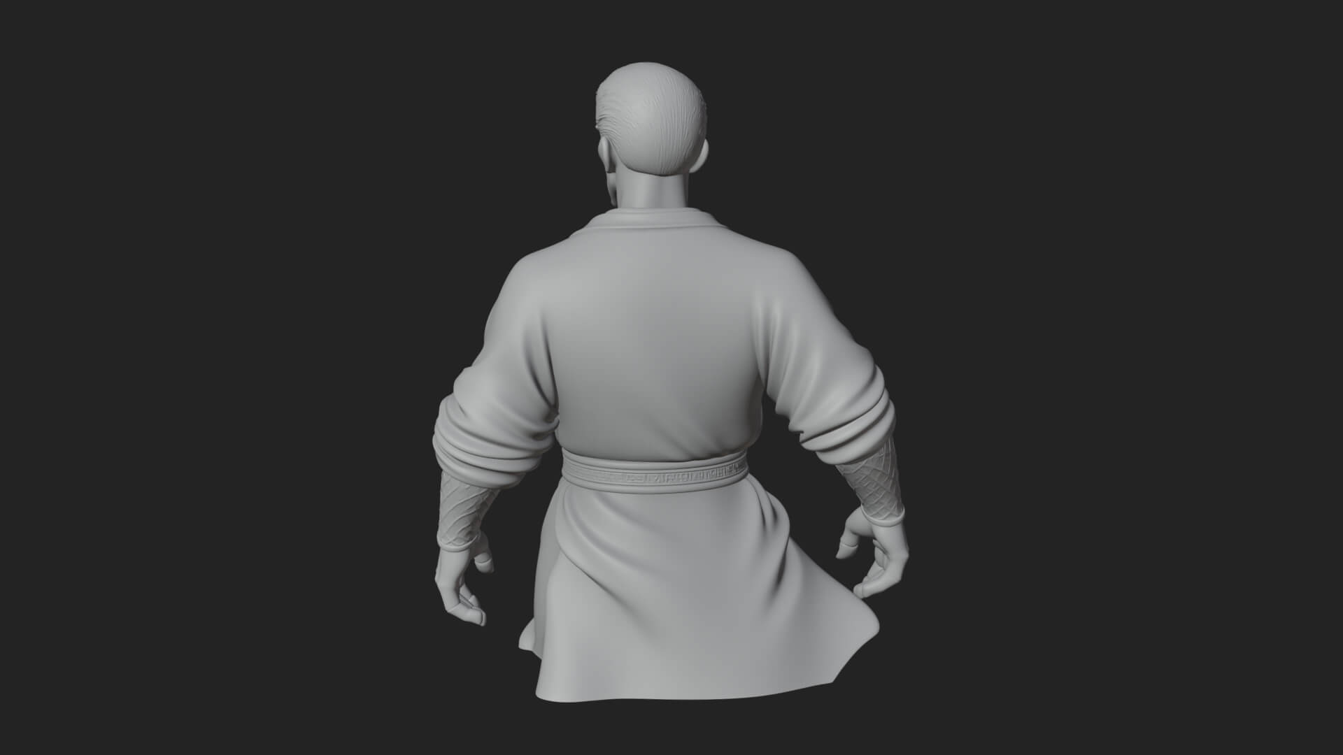 White Robe Young Master Bust Design 4 3D Print Model 3D Model