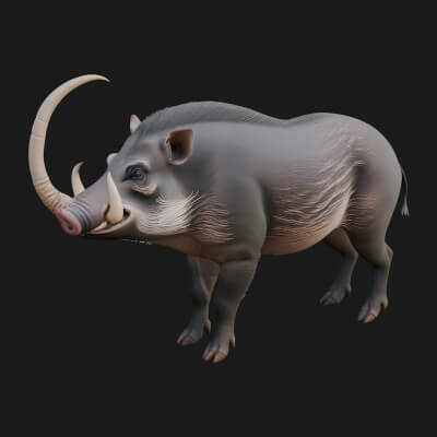 Wild Boar Statue Design 15 3D Print Model