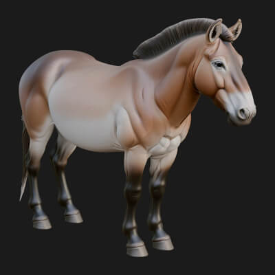 Wild Horse Statue Design 1 3D Print Model