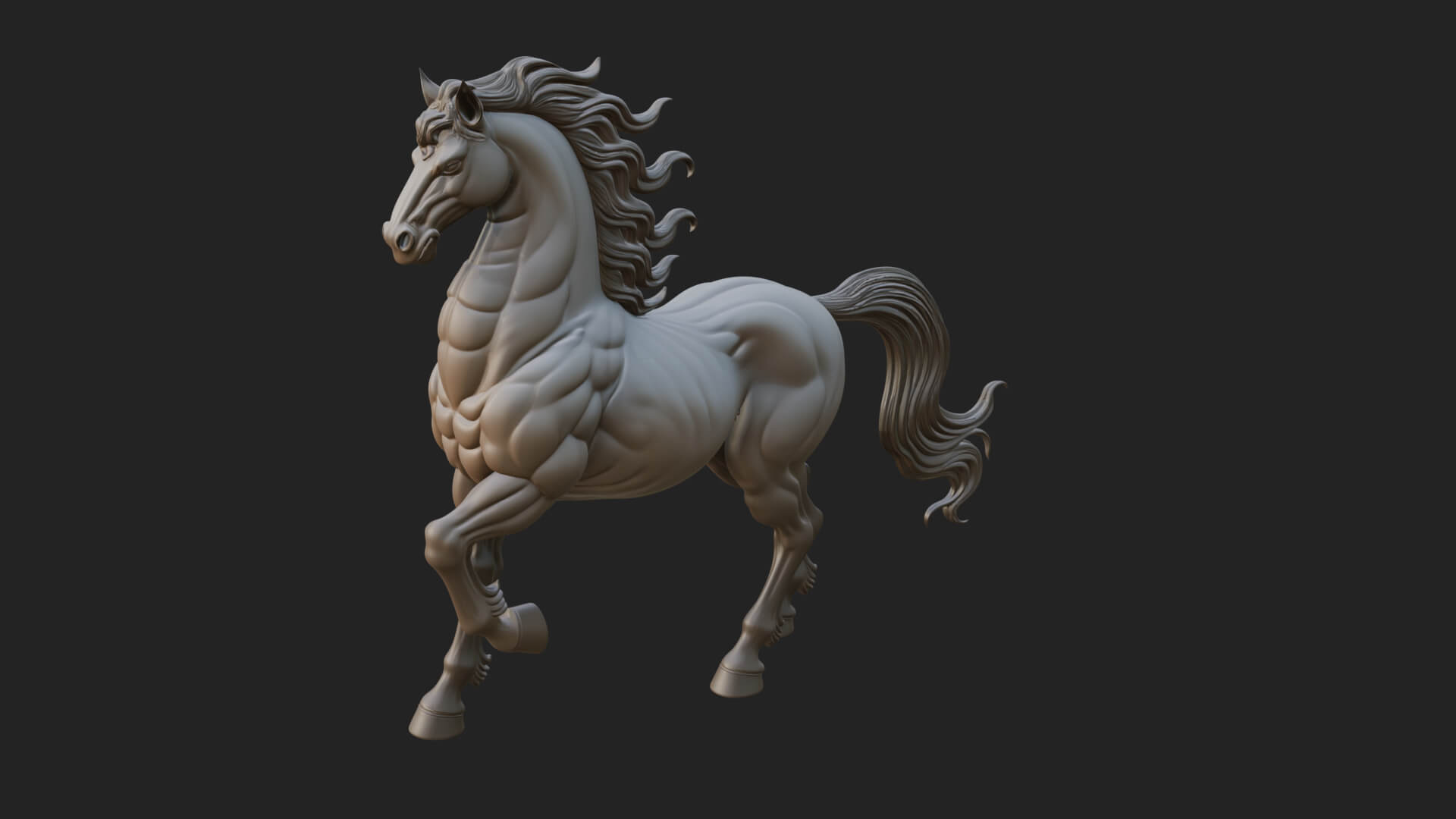 Wild Horse Statue Design 11 3D Print Model 3D Model