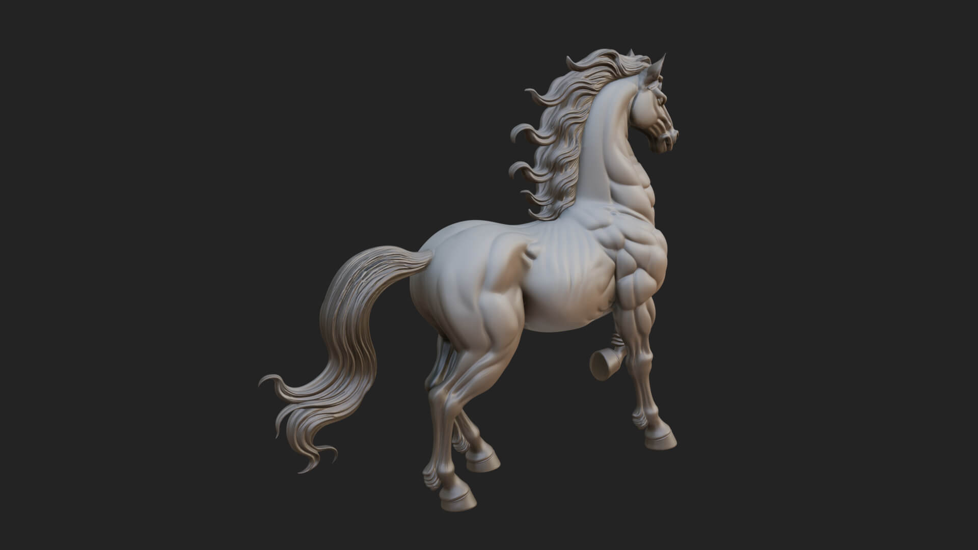 Wild Horse Statue Design 11 3D Print Model 3D Model