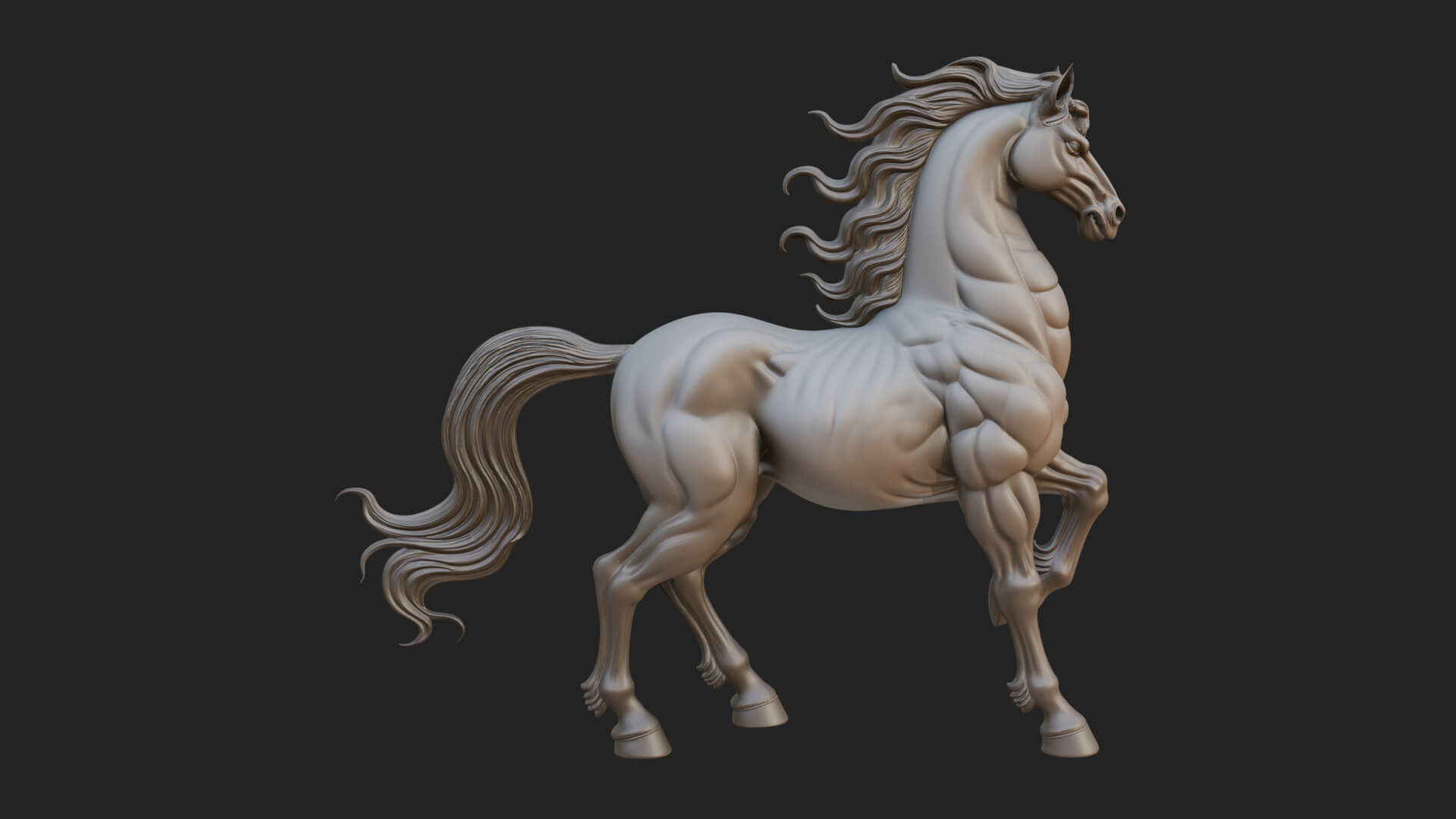 Wild Horse Statue Design 11 3D Print Model 3D Model