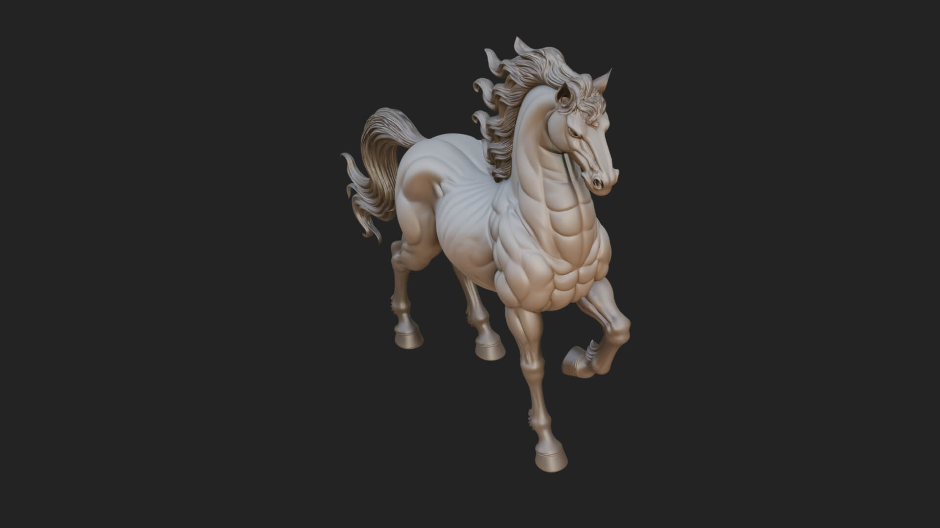 Wild Horse Statue Design 11 3D Print Model 3D Model