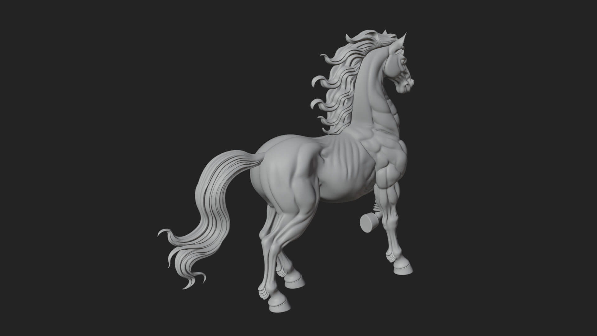Wild Horse Statue Design 11 3D Print Model 3D Model