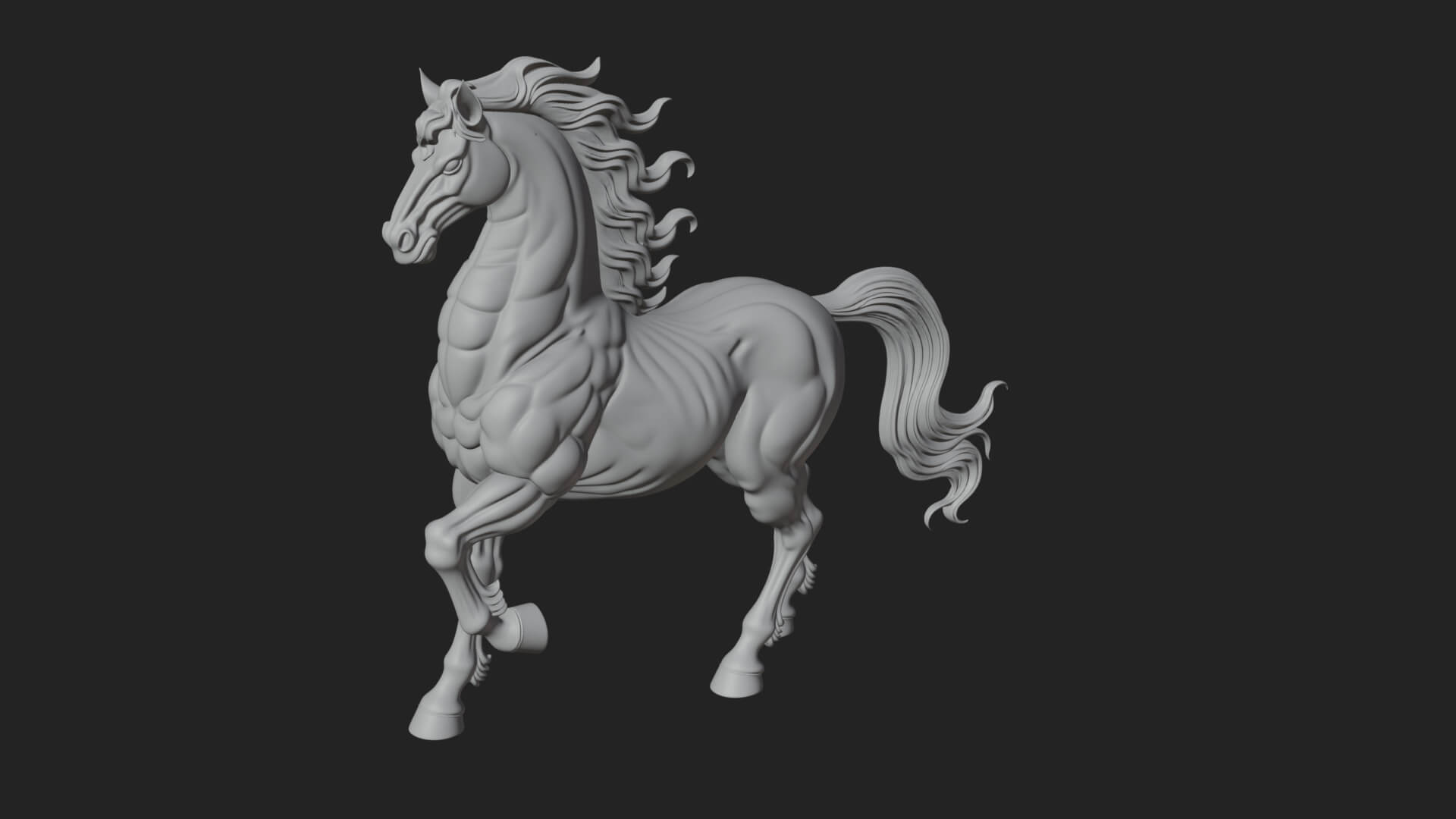 Wild Horse Statue Design 11 3D Print Model 3D Model