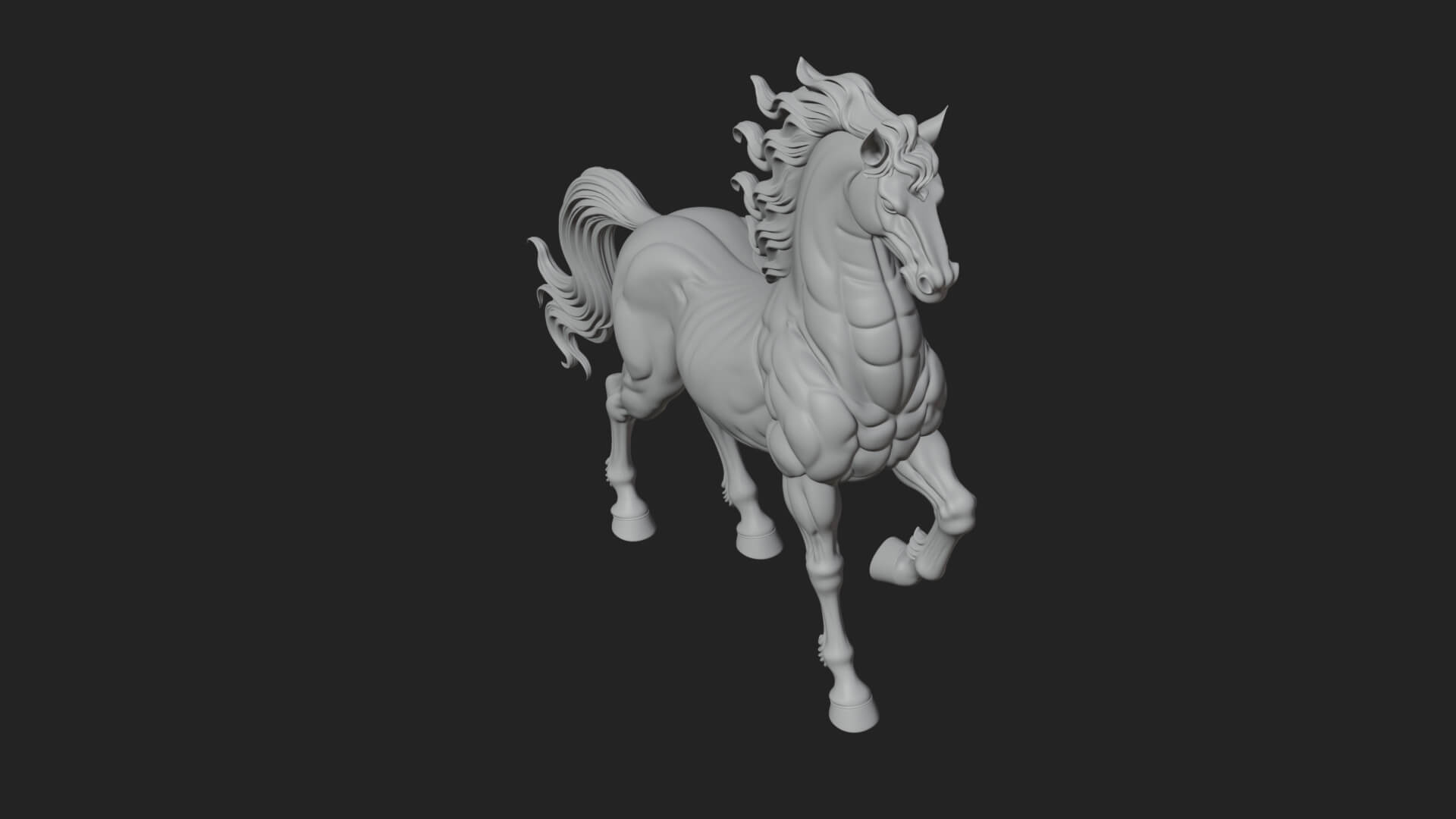 Wild Horse Statue Design 11 3D Print Model 3D Model