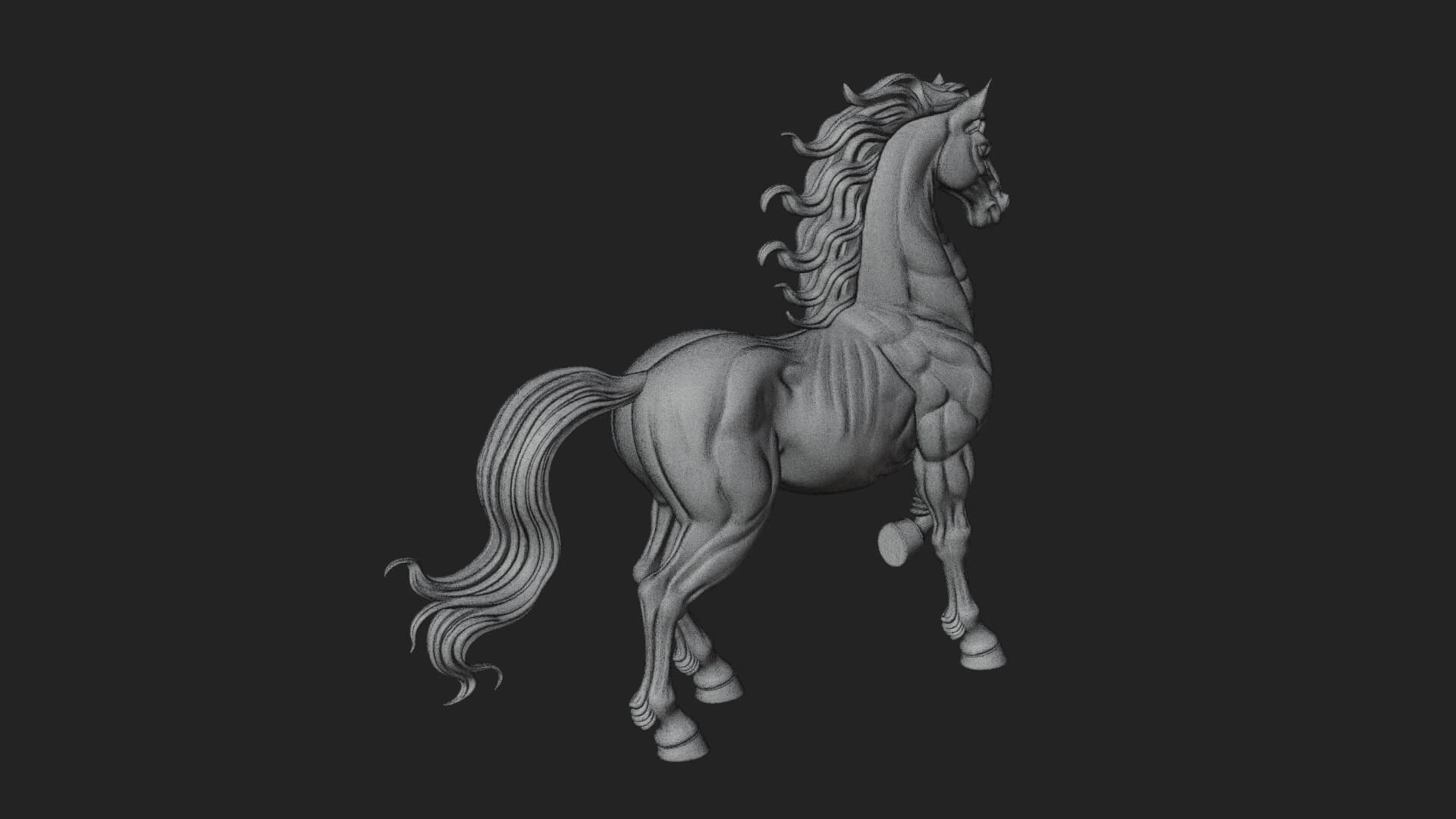 Wild Horse Statue Design 11 3D Print Model 3D Model