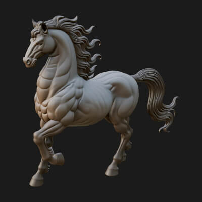 Wild Horse Statue Design 11 3D Print Model
