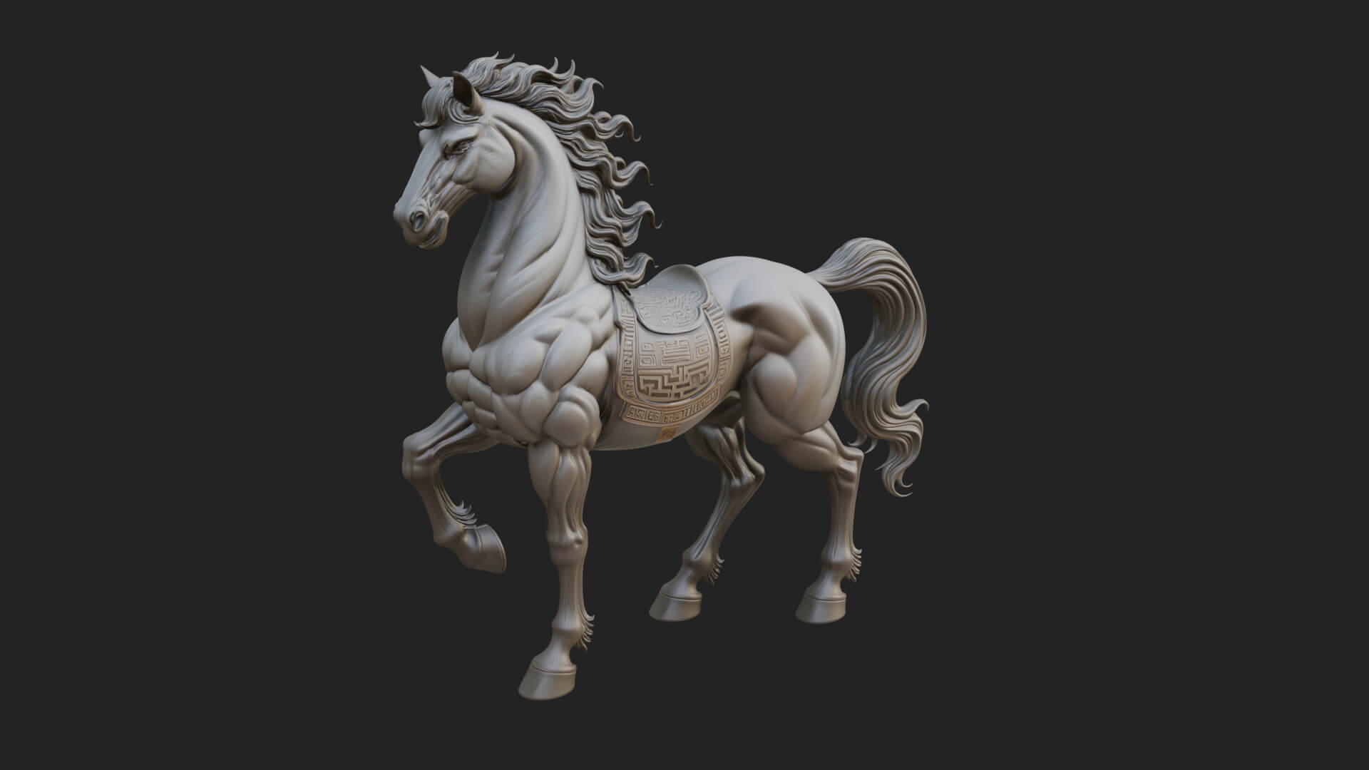 Wild Horse Statue Design 12 3D Print Model 3D Model