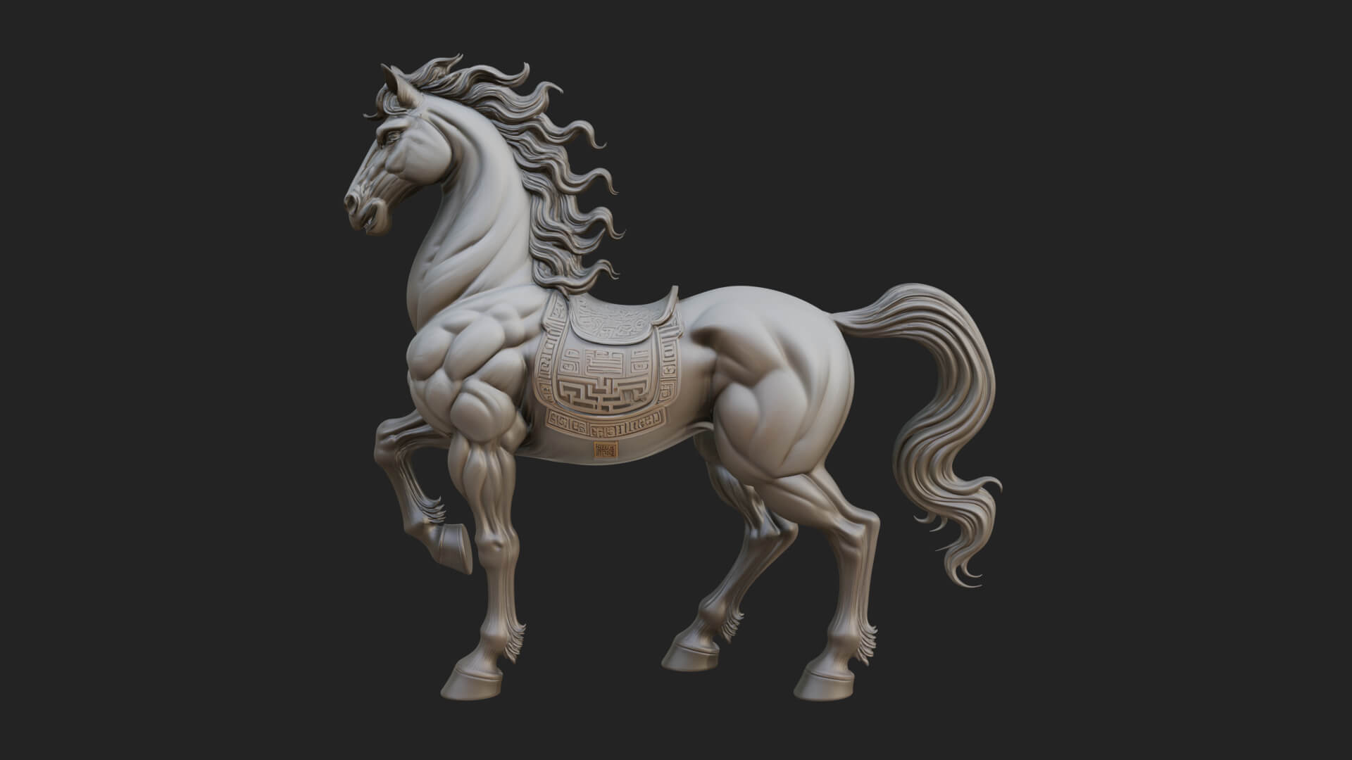 Wild Horse Statue Design 12 3D Print Model 3D Model