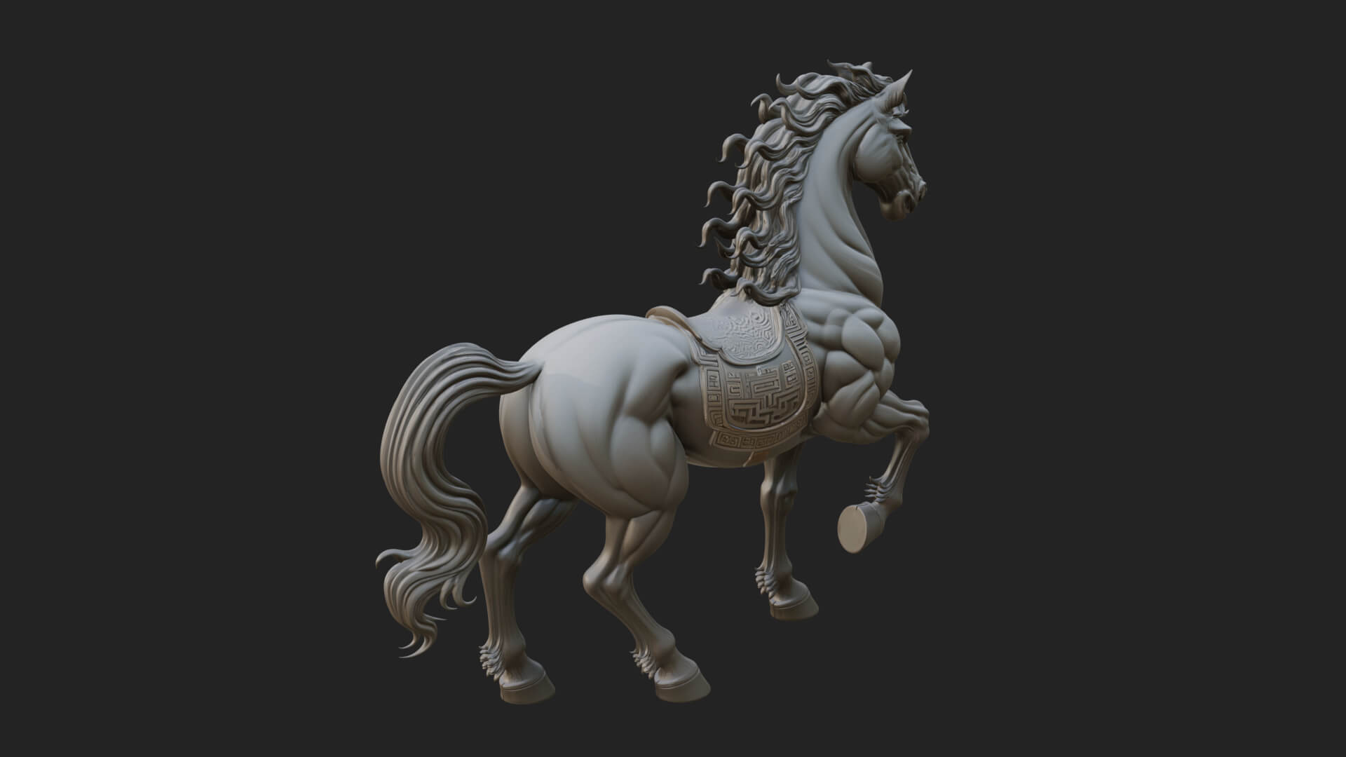 Wild Horse Statue Design 12 3D Print Model 3D Model