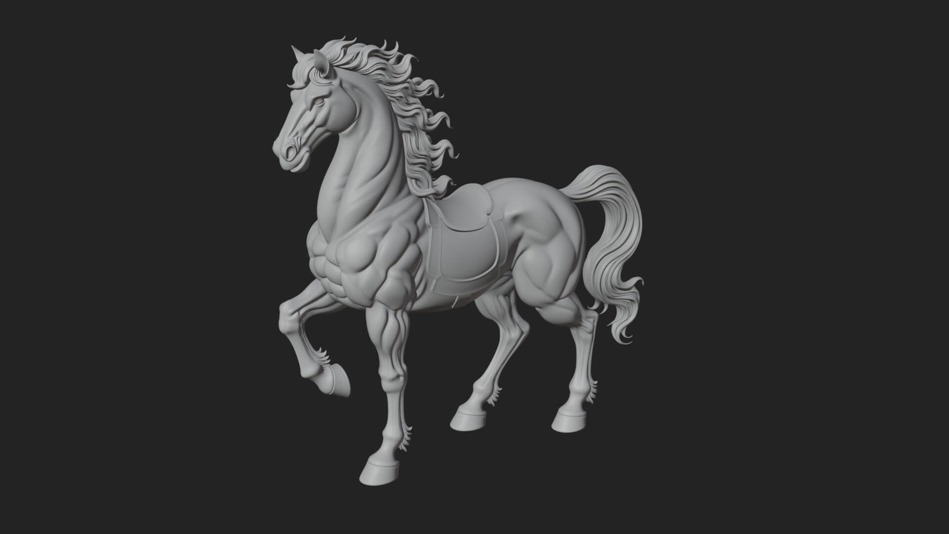 Wild Horse Statue Design 12 3D Print Model 3D Model