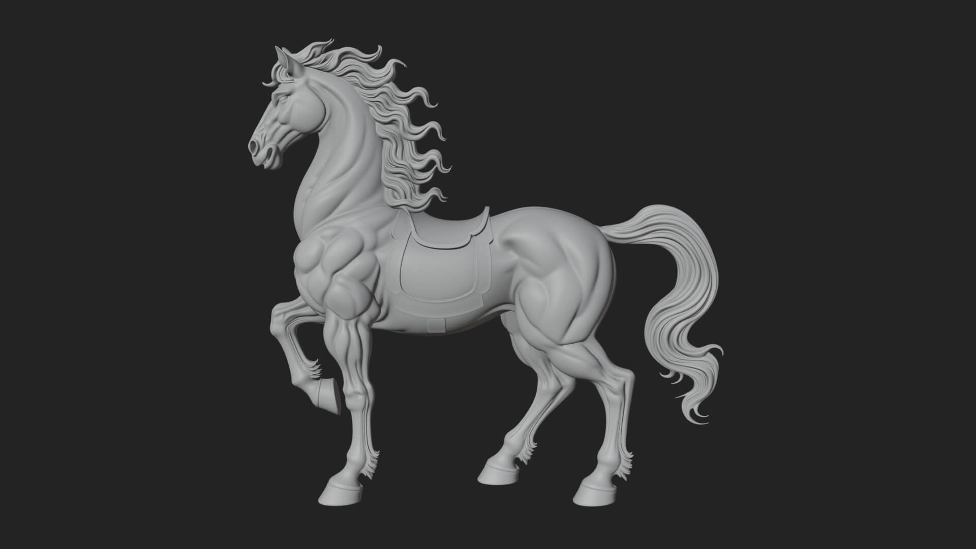 Wild Horse Statue Design 12 3D Print Model 3D Model