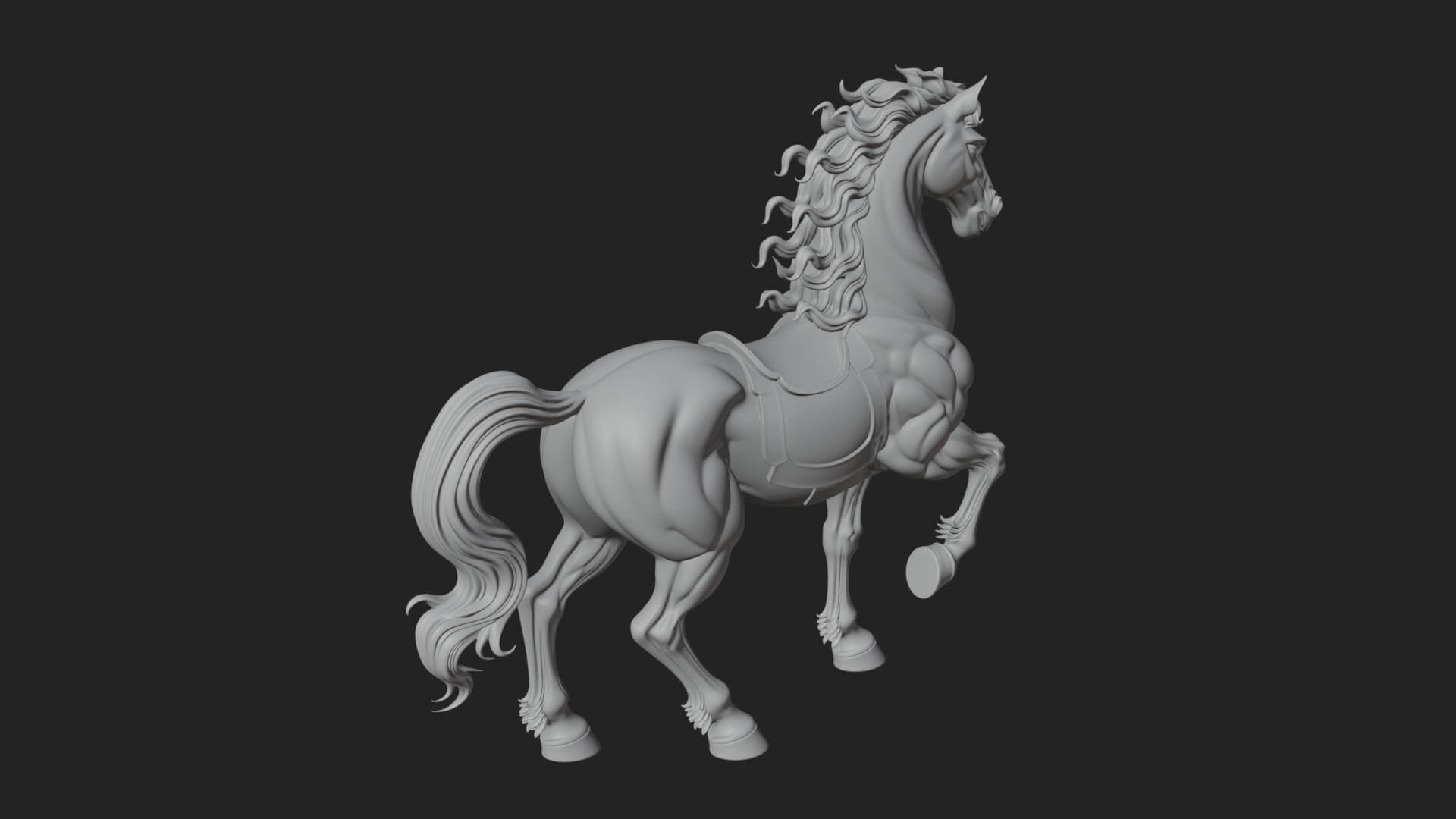 Wild Horse Statue Design 12 3D Print Model 3D Model