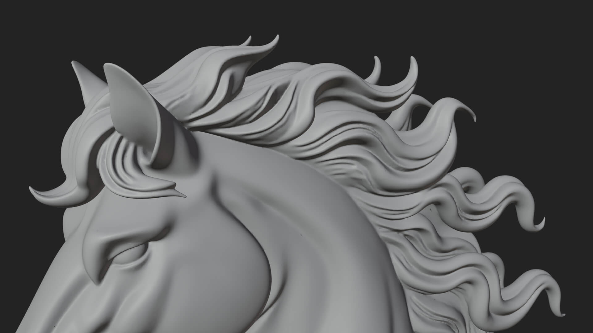 Wild Horse Statue Design 12 3D Print Model 3D Model