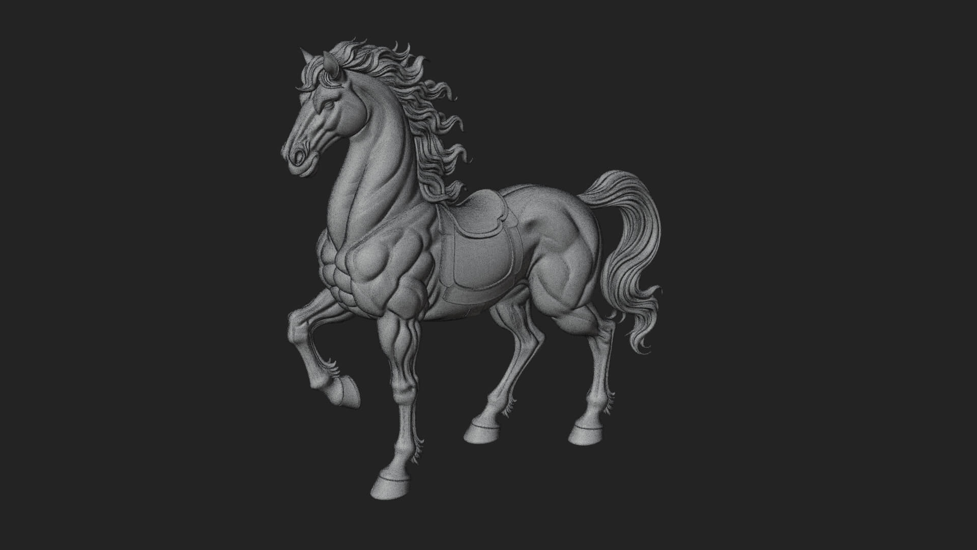 Wild Horse Statue Design 12 3D Print Model 3D Model