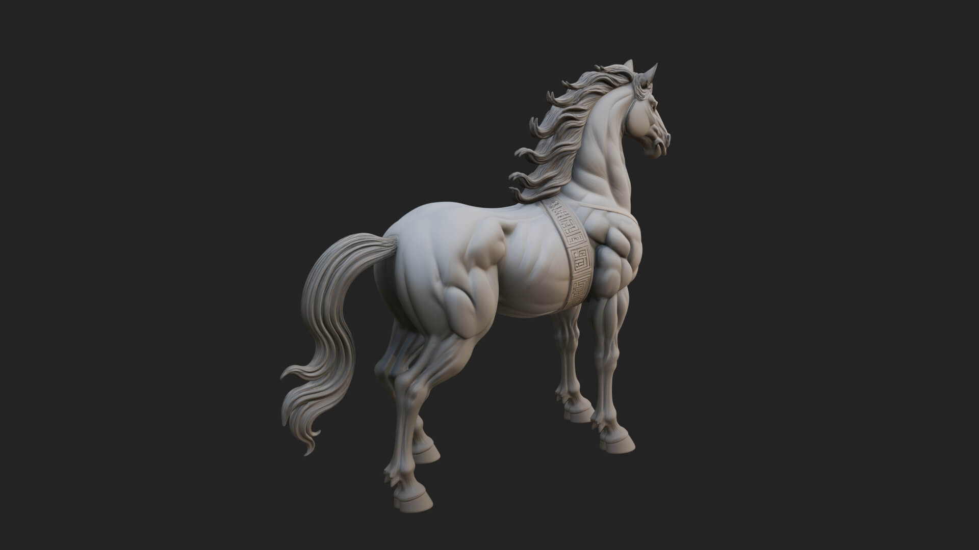 Wild Horse Statue Design 13 3D Print Model 3D Model