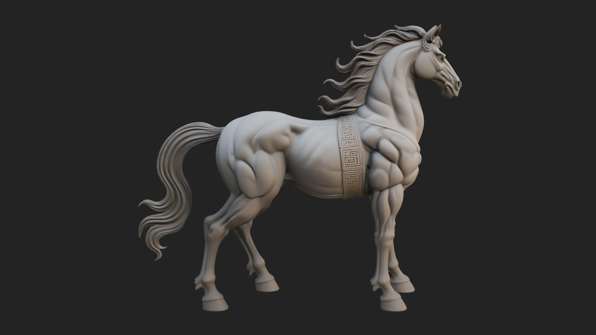 Wild Horse Statue Design 13 3D Print Model 3D Model